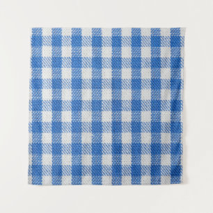 Tapete De Parede Roupas de jantar revestidas de cor azul-branca.