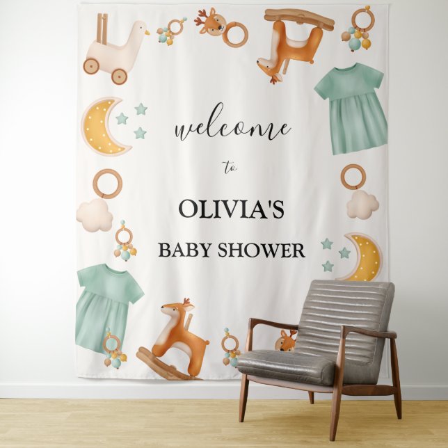 Tapete De Parede Roupas de Menina Bebê Boho Sinal de Boas Vindas Ba (In Situ)