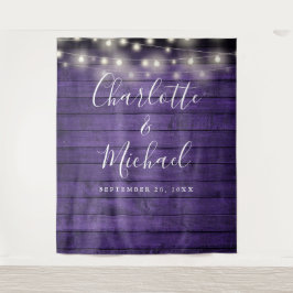 Tapete De Parede Roxo Rustic Wood String Luzes De Casamento Fundo