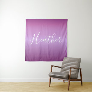 Tapete De Parede Roxo Violeta & Letra Branca Personalizada