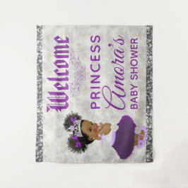 Tapete De Parede Royal African Princess Purple & Silver Backdrop