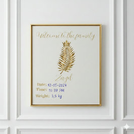 Tapete De Parede Royal Gold Palm Welcome Birth Announcement Custom