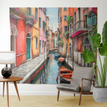 Rua Watercolor em Veneza