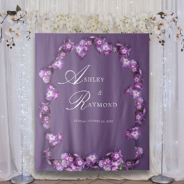Tapete De Parede Rum Elegante Roxo Pastel Arco Floral Rústico