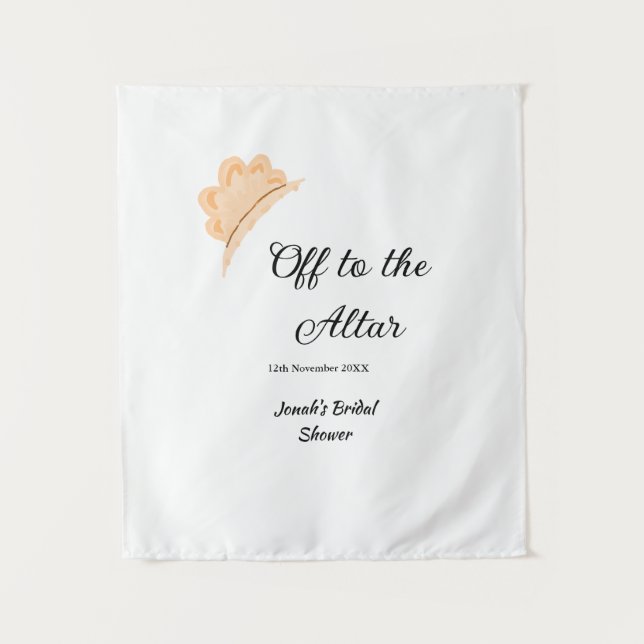 Tapete De Parede Rumo ao altar laranja chapéu de noiva chá revelaçã (Frente)