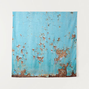 Tapete De Parede Rusted Blue Metal: Muro Texturizado.