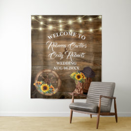 Tapete De Parede Rustic Cowboy Sunflower Western Weddrop