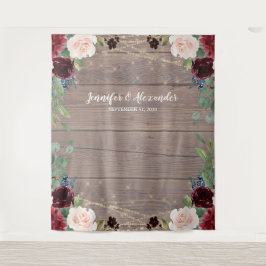 Tapete De Parede Rustic Marsala Wood Casamento Foto Booth Backdrop