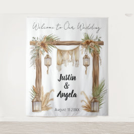 Tapete De Parede Rustic Romance Customizable Wedding Arch Backdrop