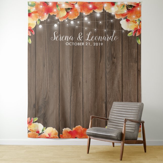 Tapete De Parede Rustic String Lights Poppy Casamento Foto Booth (In Situ)