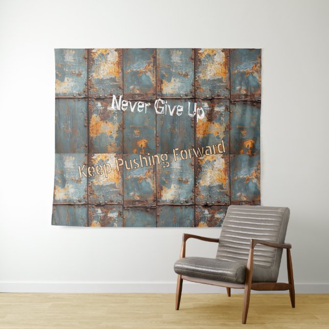 Tapete De Parede Rusty Metal Industrial 2 Text (In Situ (Horizontal))