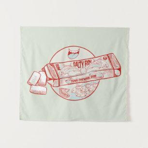 Tapete De Parede Sabor de peixe engraçado para o atum com goma de m