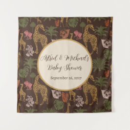 Tapete De Parede Safari Giraffe e Chá de fraldas Floral