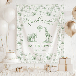 Tapete De Parede Sage Green Banner Safari Toile