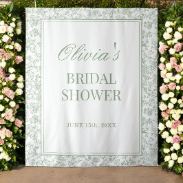 Tapete De Parede Sage Green French Vintage Floral Bridal Shower