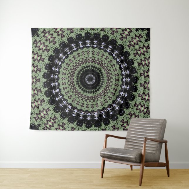 Tapete De Parede Sage Green Mandala (In Situ (Horizontal))