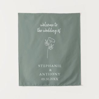 Tapete De Parede Sage Green Wildflower Wedding 
