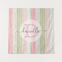 Tapete De Parede Sage Russo Verde e Madeira Floral Rosa Personaliza