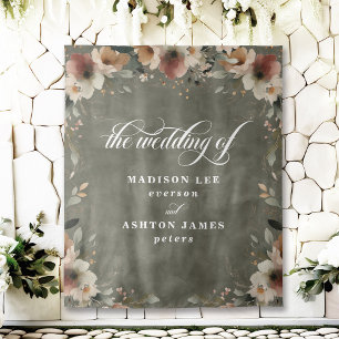 Tapete De Parede Sage Whisper Floral Photo Booth Backdrop
