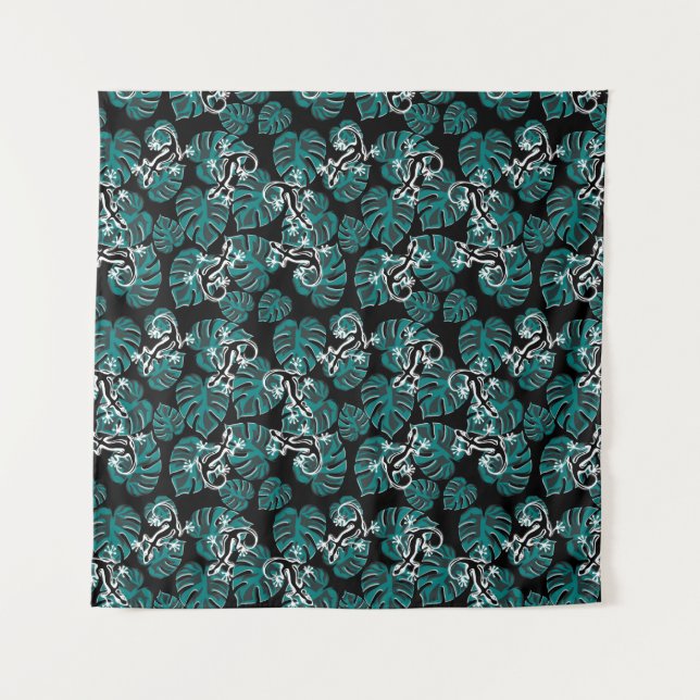 Tapete De Parede Salamander e Green Leaf Pattern (Frente)