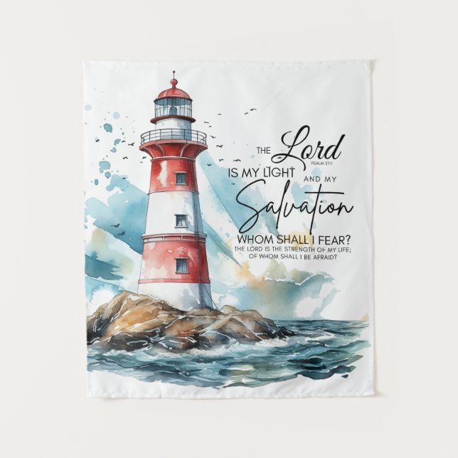 Tapete De Parede Salmo 27:1 Bíblia LORD é minha Luz e Salvação (Frente)