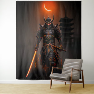 Tapete De Parede Samurai Ciberpunk Guerreiro Futurista