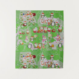 Tapete De Parede Santa Magical Green New Year 