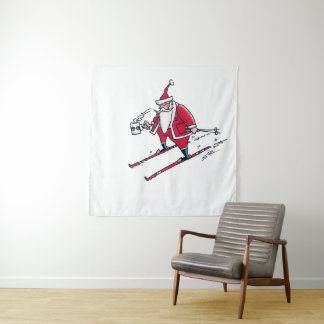 Tapete De Parede Santa Skiing tapestry