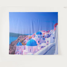 Santorini Grécia Ilha Azul Fundo para Fotografia