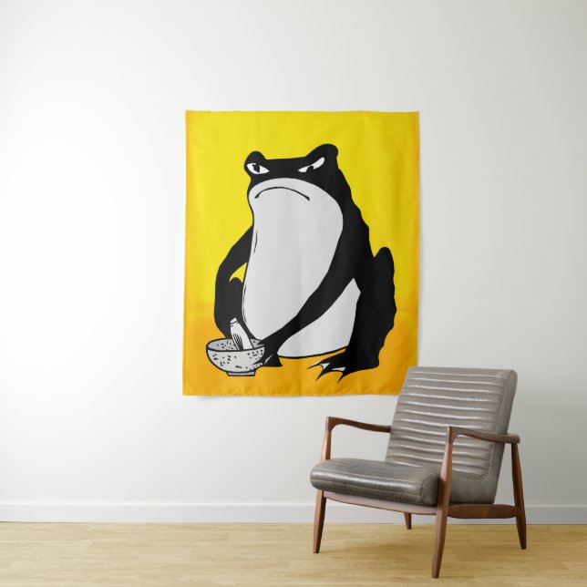 Tapete De Parede Sapo rabugento desenhando arte japonesa por Matsum (In Situ)