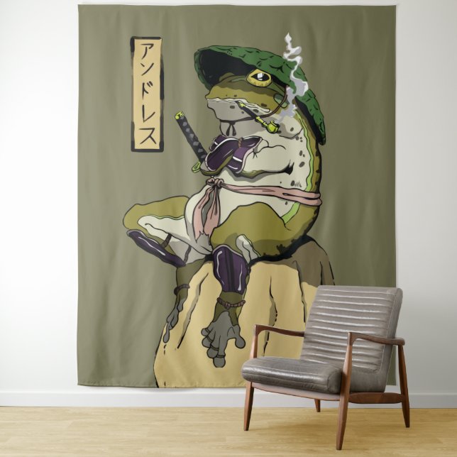 Tapete De Parede Sapo Samurai: Guardião do Lótus (In Situ)