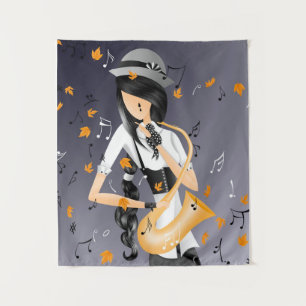Tapete De Parede saxofonista de palhaço de diversão Quirky