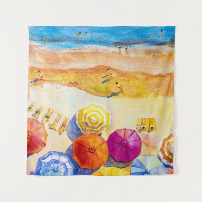 Tapete De Parede Scape Love: Imagem de Férias por Aquarela (Frente)