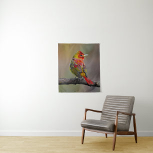Tapete De Parede Scarlet Tanager Molting - Fotografia original
