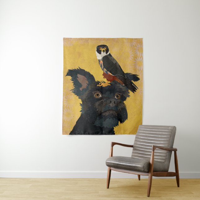 TAPETE DE PAREDE SCHNAUZER & FALCÃO (In Situ)