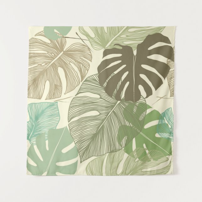 Tapete De Parede Seamless floral pattern from Tropical Monstera del (Frente)