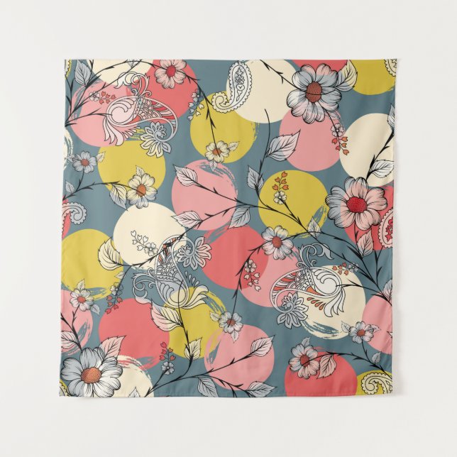 Tapete De Parede Seamless flower pattern on backgroundfloral, patte (Frente)