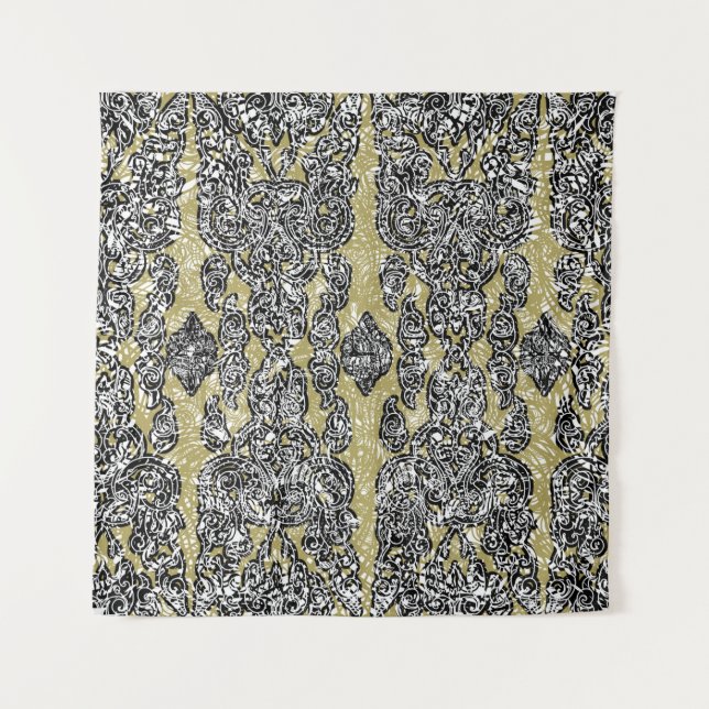Tapete De Parede  seamless grunge Cambodian floral patternethnic,ab (Frente)