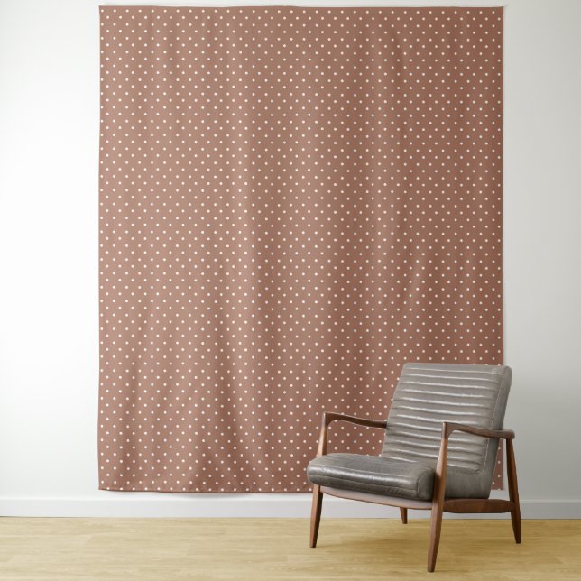 Tapete De Parede Seamless medium brown polka dot  pattern (In Situ)