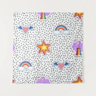 Tapete De Parede Seamless pattern background with patch cartoon sta