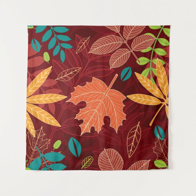 Tapete De Parede Seamless pattern with autumn leaves  (Frente)