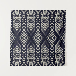 Tapete De Parede Seamless pattern with embroidery. Ikat Fabric. Eth