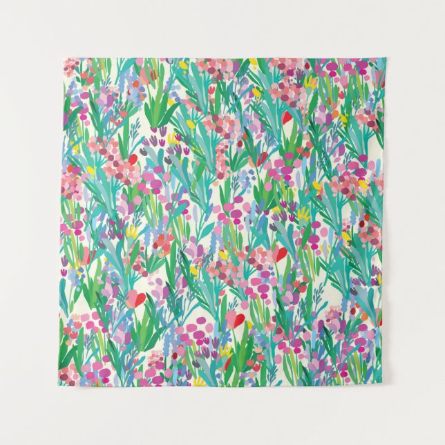 Tapete De Parede Seamless pattern with flowers, plant background. A (Frente)