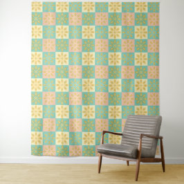 Tapete De Parede Seamless pattern with geometric floral motifs