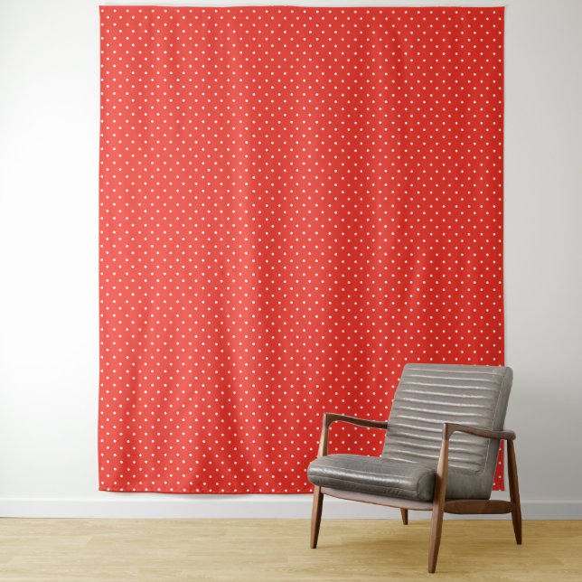 Tapete De Parede Seamless red background polka dot pattern (In Situ)