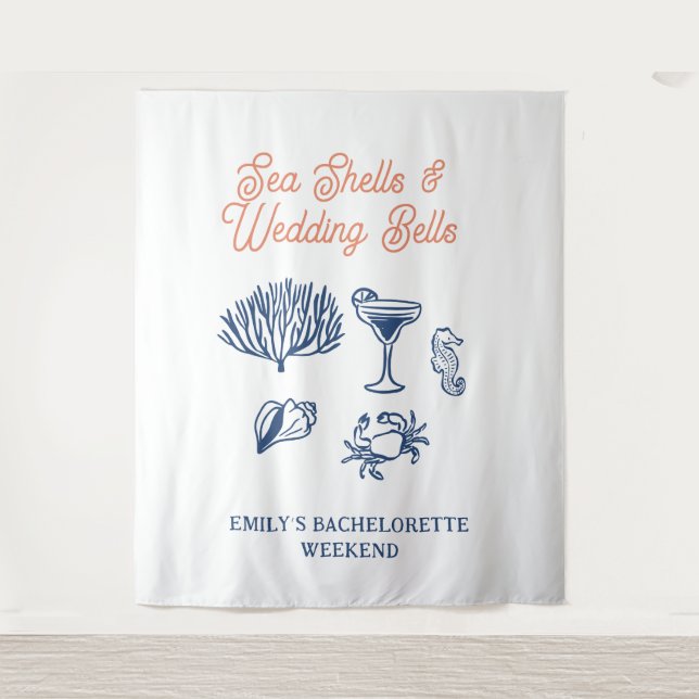 Tapete De Parede Seashells Wedding Bells Bachelorette Weekend (Frente)