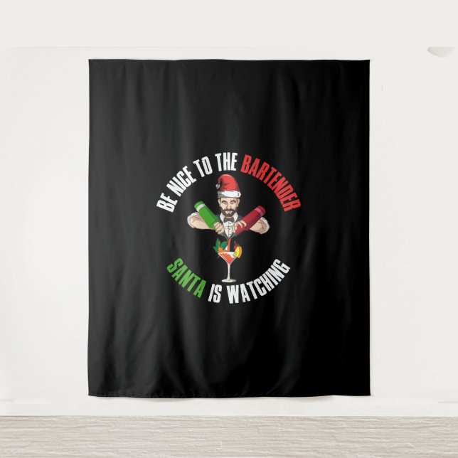 Tapete De Parede Seja Bom Para O Barman Engraçado Dotado De Papai N (Frente)