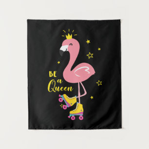 Tapete De Parede Seja Uma Flamingo Rosa Rainha Skate Patins Mulhere