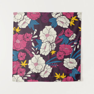 Tapete De Parede Selva floral com padrão de colheita de cobras, tr