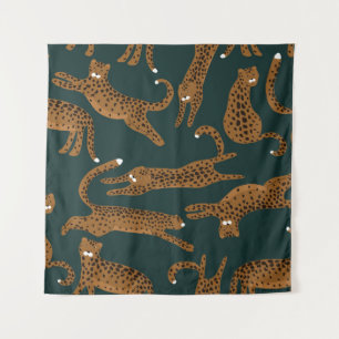 Tapete De Parede Selva Leopardo: Impressão Animal Vintage.